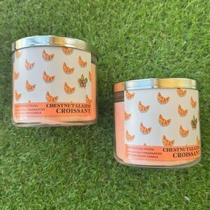 2 Chestnut glazed Croissant 3 wick candles